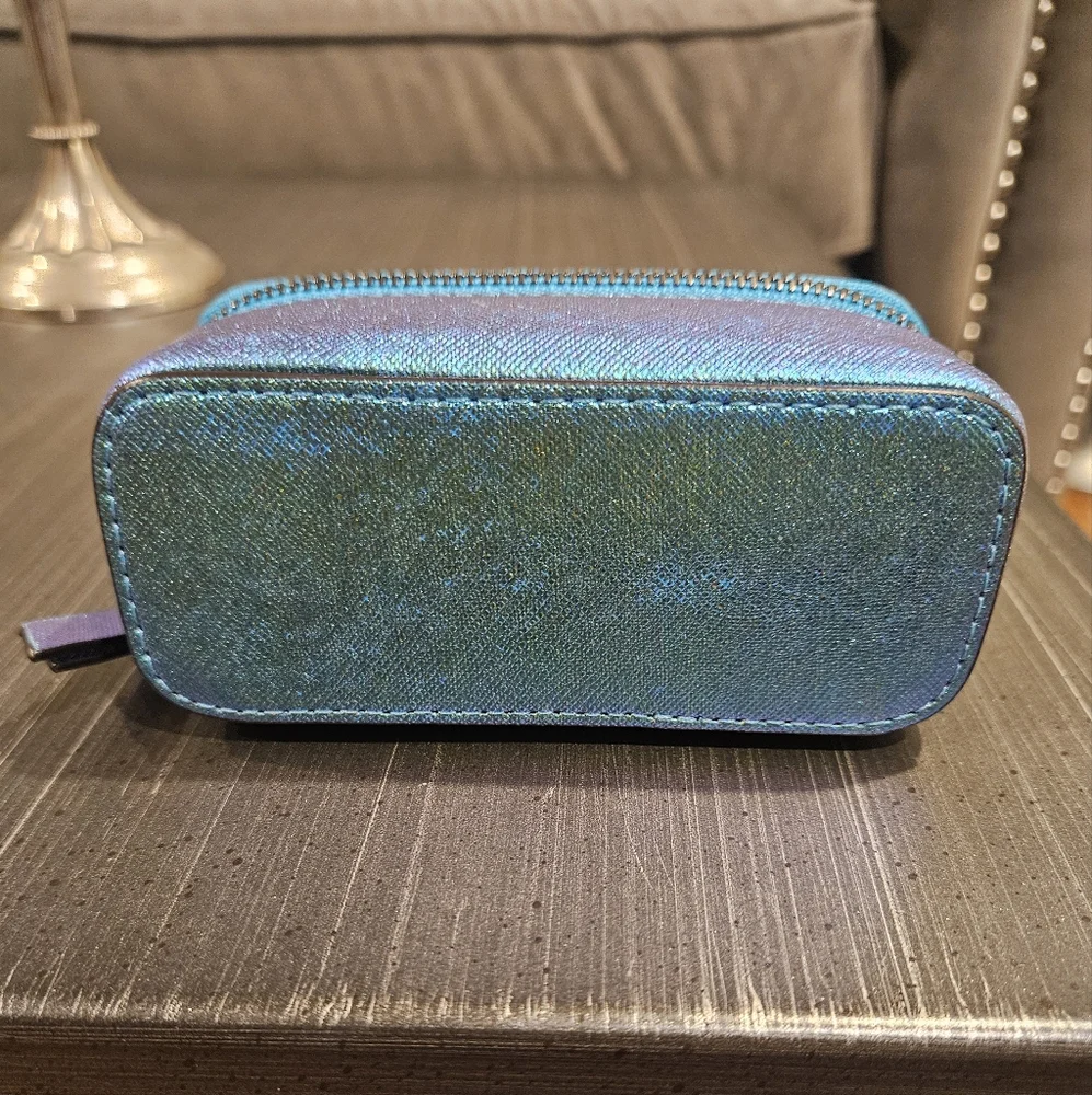 Henri Bendel West 57th Lipstick Case With Mirror Galactic Petrol Leather - Picture 5 of 6